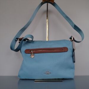 Coach Light Blue and Brown Crossbody Bag